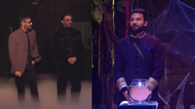 Arun Mashetty's emotional farewell from Bigg Boss 17 grand finale as the first contestant evicted, leaving Ankita Lokhande, Munawar Faruqui, Abhishek Kumar, and Mannara Chopra in the top competition for the winner title