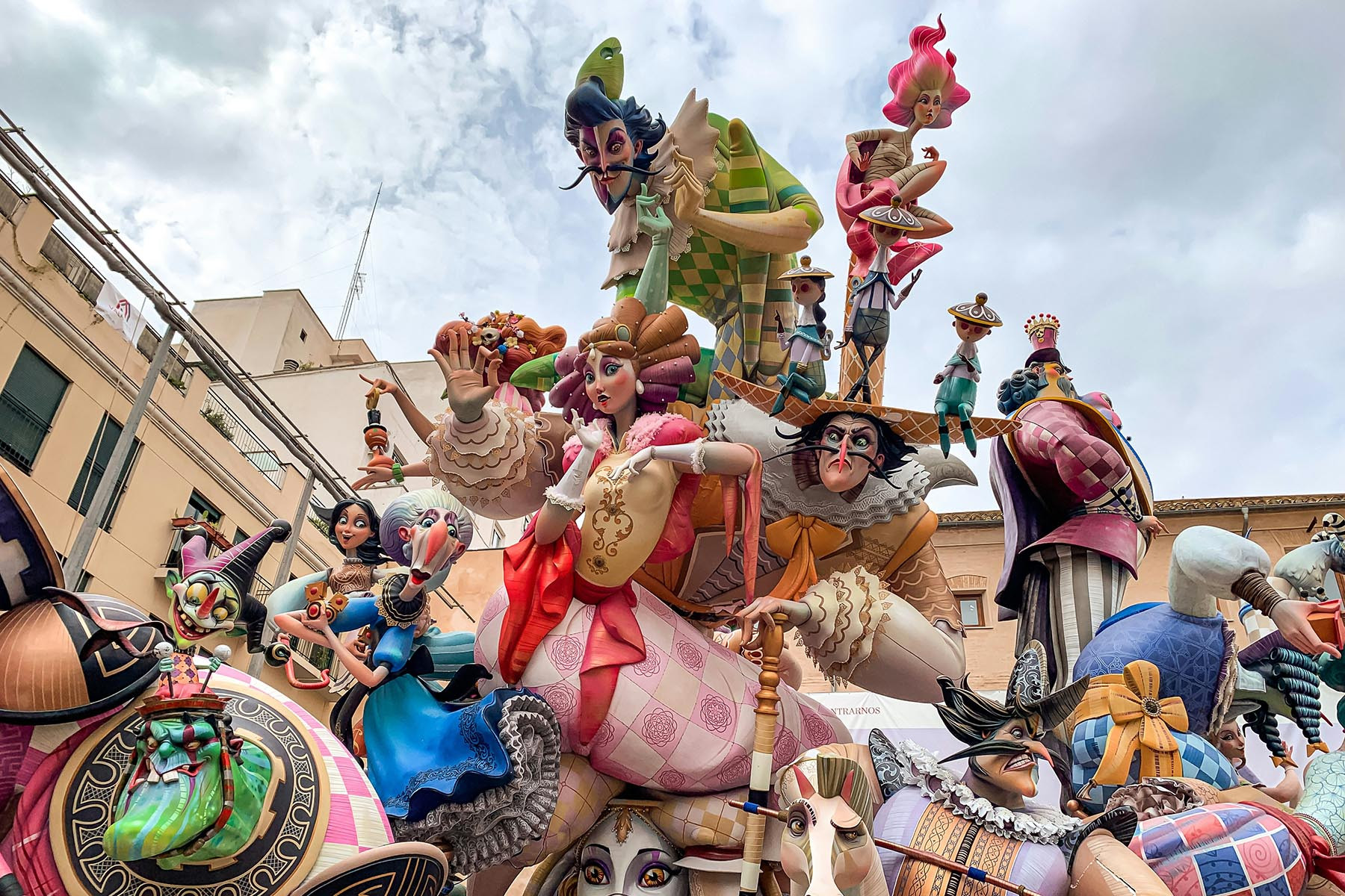 Fallas Festival float in Valencia, Spain showcasing vibrant colors and intricate details.