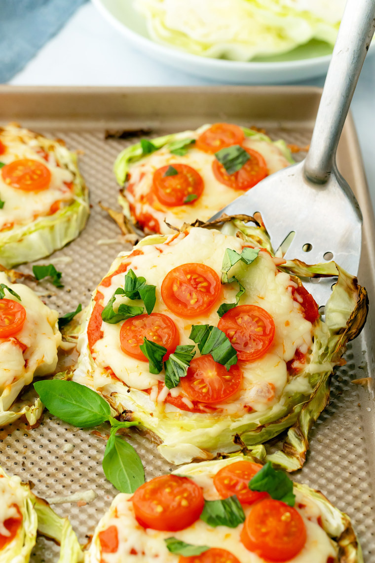 Today Show Food: Roasted Cabbage Pizza with Marinara Sauce and Cheese