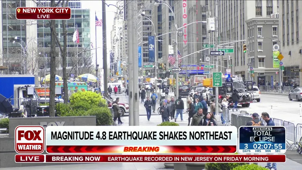 A moderate earthquake struck New Jersey Friday morning, with reports of shaking felt across New York City and much of the Northeast.